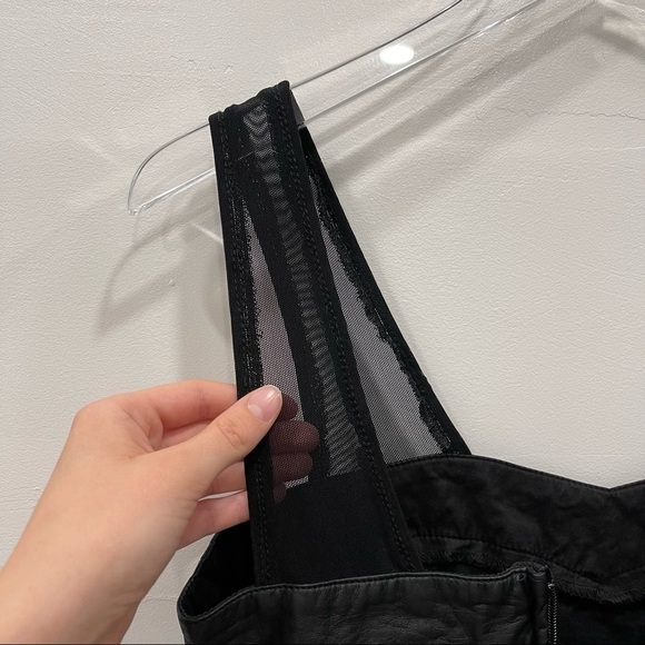 Tripp NYC Faux Leather Tulle Mini Dress Black Medium - Picture 6 of 9